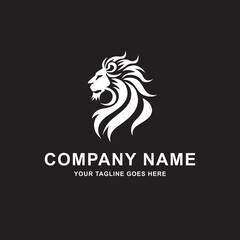 Minimalist lion logo for companies and startups