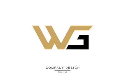 WG, GW Abstract Letters Logo Monogram Design Font Icon Vector Initials