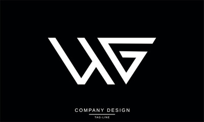 Fototapeta premium WG, GW Abstract Letters Logo Monogram Design Font Icon Vector Initials