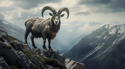 Obraz premium mountain goat in the mountains