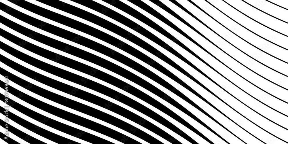 Poster diagonal lines halftone effect. abstract black and white background with curve lines and waves. bann