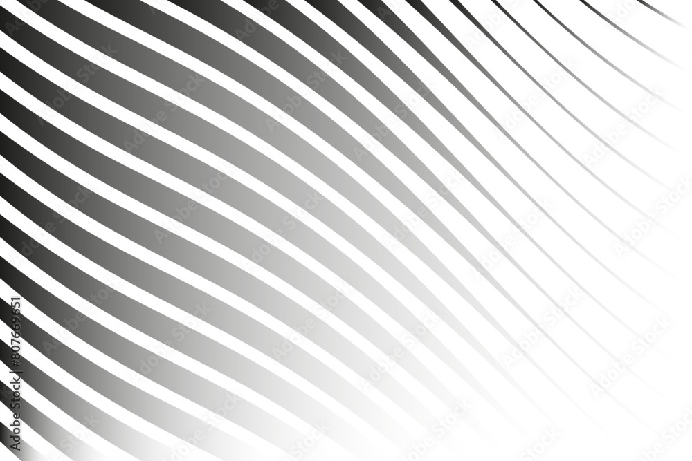 Poster diagonal lines halftone effect. abstract black and white background with curve lines and waves. bann