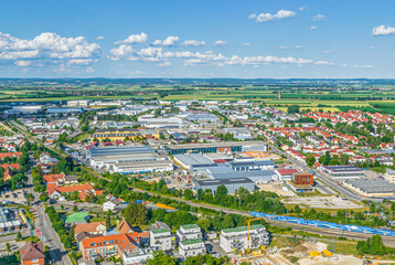 Blick auf Nördlingen im Rieskrater von oben