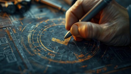 Obraz premium Compose an image where a finger delicately traces a curve, forming the check mark symbol amidst intricate details, symbolizing dedication to precision.