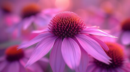 The Echinacea's slow bloom, each petal unfurling in an enchanting display of purple and pink.