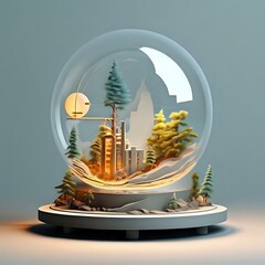Nature Encased in a Snow Globe 
