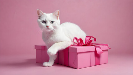 kitten with gift box