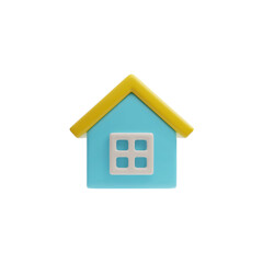 3D blue house vector for websites and applications.