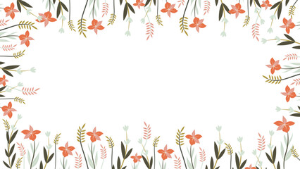 Abstract flower background Vector design floral border frame