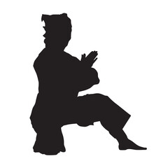 WOMEN MARTIAL ART SILAT SILHOUETTE WHITE BACKGROUND