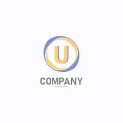 Obraz premium Letter U logo. Initial flat letter logo design template