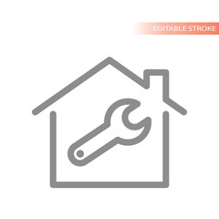 Home repair, house construction icon. Home improvement, contractor vector.