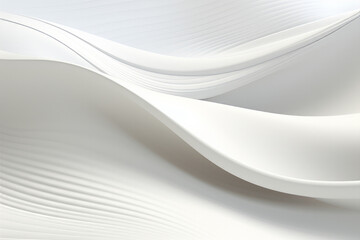 Abstract background of white flowing ribbon