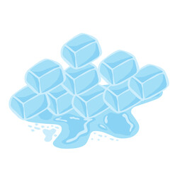Illustration of melting ice cubes