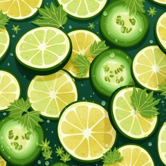 orange and cucumber fruit patterns for the background