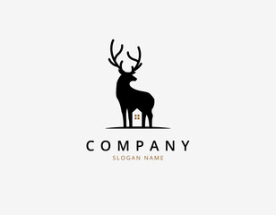 Deer antler logo vector illustration