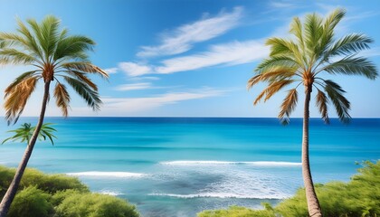 palm trees on the beach, Coastal Scene