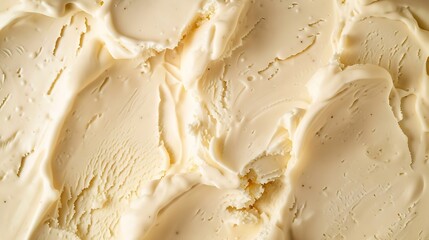 Top view of vanilla ice cream surface : Generative AI - Powered by Adobe
