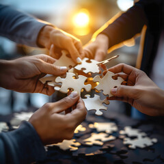 hands with puzzle