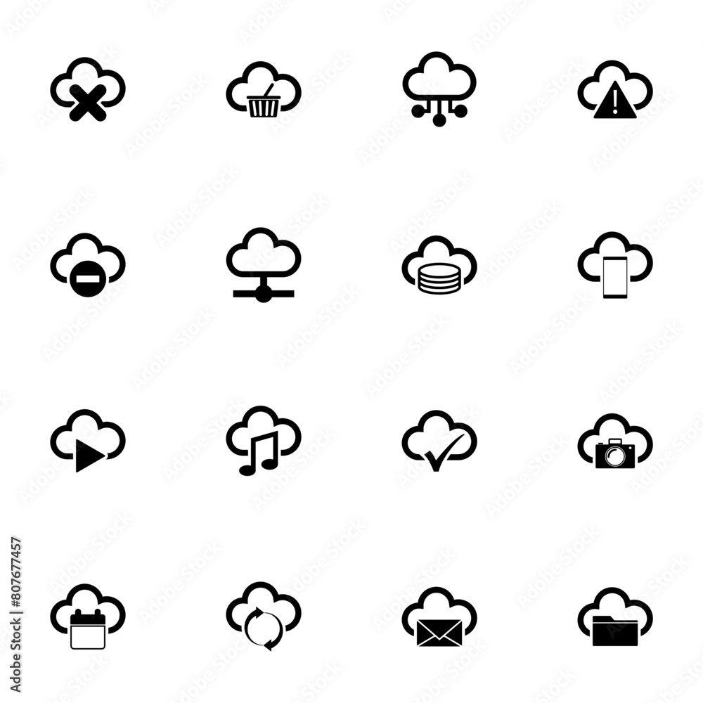 Aufkleber computing cloud icon - expand to any size - change to any colour. perfect flat vector contains such 