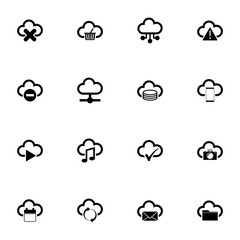 Obraz premium Computing Cloud icon - Expand to any size - Change to any colour. Perfect Flat Vector Contains such Icons as mail, online store, media storage, data protection, global network, internet and more