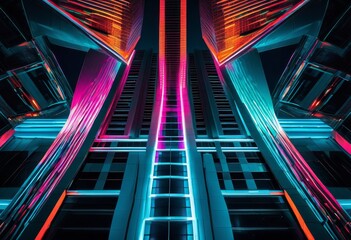 illustration, symmetrical abstract architectural compositions, geometric, design, patterns, shapes, balance, structure, form, lines, contemporary, artistic