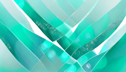 Abstract background with turquoise waves and diamonds