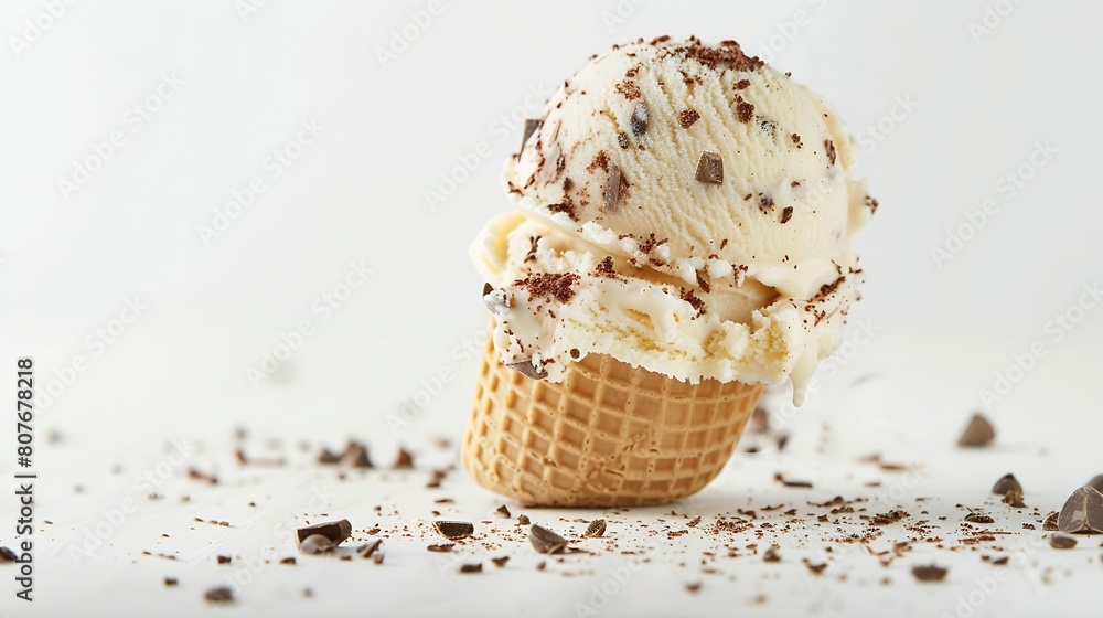 Poster white background ice cream isolated : generative ai