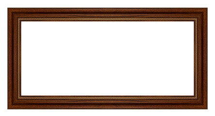 Brown wooden rectangle picture frame
