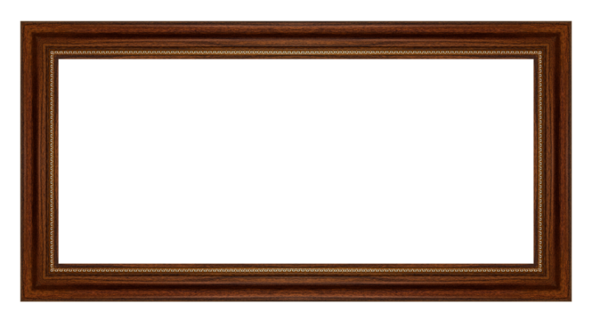 Brown wooden rectangle picture frame