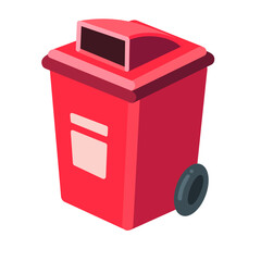 red recycle bin