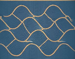 An abstract grid line rope mesh seamless background serves as a  illustration, suitable for sports...