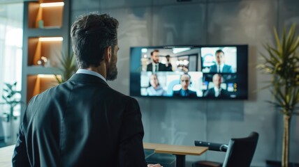 manager can use a smart mirror acts as a sophisticated communication device to discuss strategic issues during a live broadcast of a business meeting with international colleagues