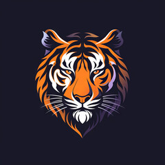 Obraz premium tiger logo design, black background