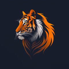 tiger logo design, black background