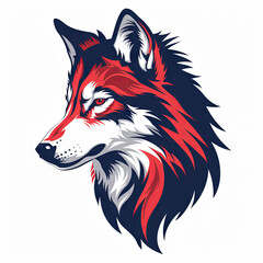 Wolf Logo, white background - obrazy, fototapety, plakaty
