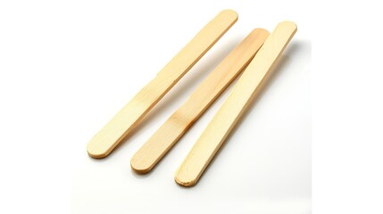 Ice cream wooden sticks Isolated on white background with clipping path : Generative AI