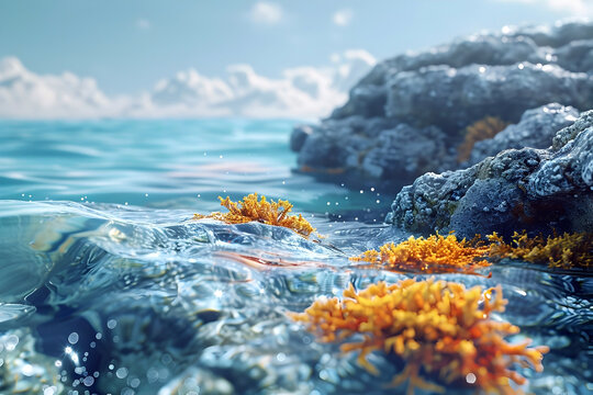 Combating Ocean Acidification for Marine Ecosystem Preservation in 3D Render