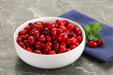 Ripe sweet and juicy cornus