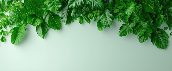 Obraz premium Green Leaves with Ample Copy Space, Isolated on Transparent or White Background for Your Text or Design 