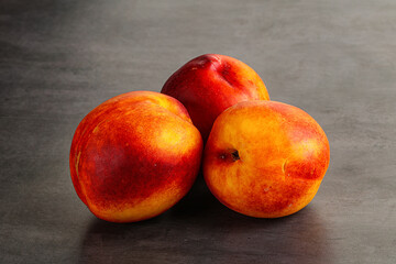 Ripe sweet juicy fresh red nectarines