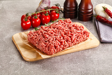 Raw minced beef uncooked meat