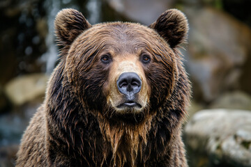 Fototapeta premium Majestic grizzly bear in the forest