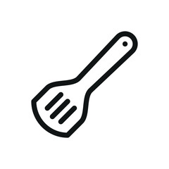 Kitchen spatula isolated icon, slotted turner vector symbol with editable stroke