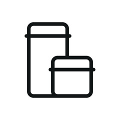 Round tins isolated icon, tin containers vector symbol with editable stroke