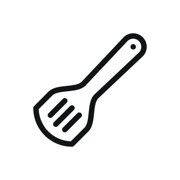recommend clip art: Kitchen spatula isolated icon, slotted turner vector symbol with editable stroke
