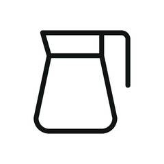 Jug isolated icon, pitcher vector symbol with editable stroke