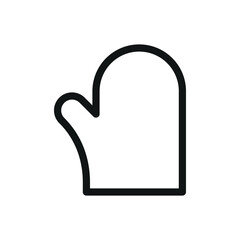 Oven mitt isolated icon, oven glove vector symbol with editable stroke