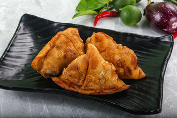 Indian cuisine - fries crispy samosa