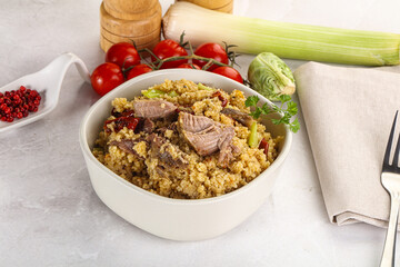 Bulgur with lamb and vegetables